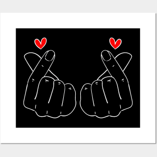 Double Finger Heart Posters and Art